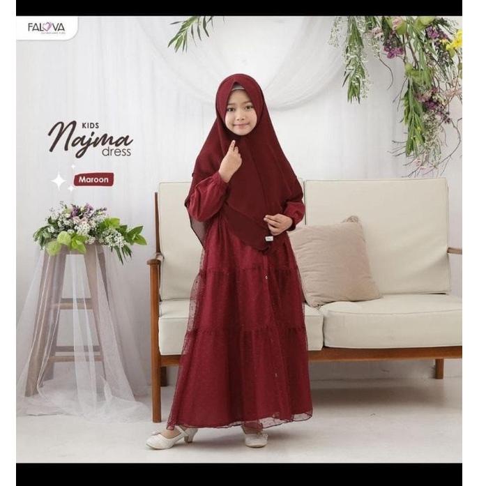 [TV. ] GAMIS ANAK TANGGUNG PEREMPUAN USIA 7-8-9-10-11-12-13-14 TAHUN GAMIS BINAR SYARI KIDS PLUS KER