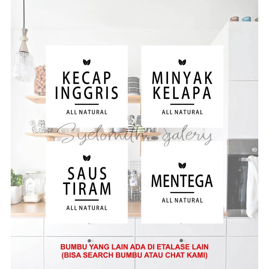

STIKER LABEL BUMBU WATERPROOF ALL NATURAL 5x5cm