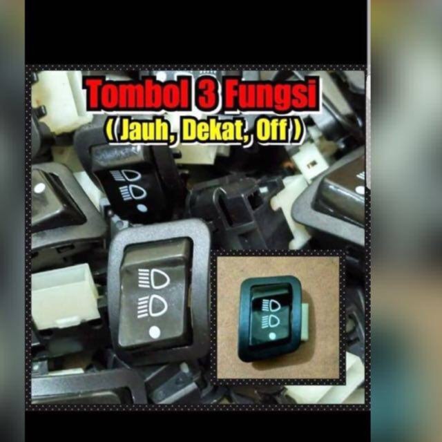 Tombol / Saklar Lampu Dim 3 Fungsi On Off REVO ABS - BEAT F1 - BLADE NEW - VARIO 125