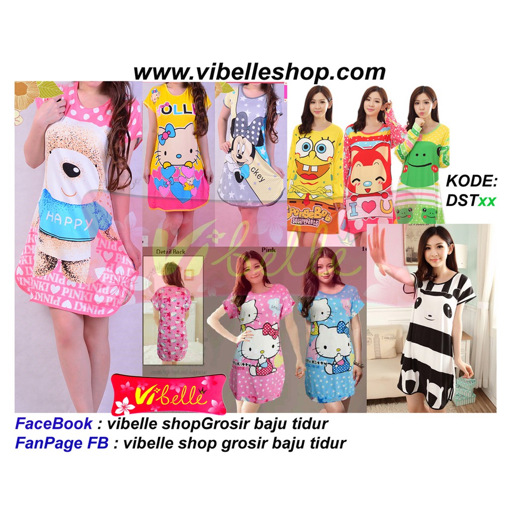DST Daster Spandek Vibelle shop grosir baju tidur piyama 