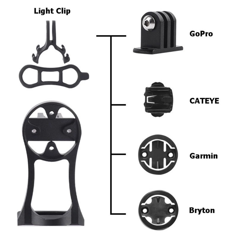 Barfly Bracket Holder Speedometer Garmin Bryton Xoss G + Cateye igsport Lampu Kamera Aluminium Alloy