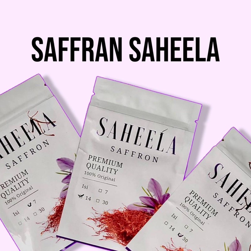 

Saheela Safron Saffran grade A saffran kualitas premium bentuk sachet