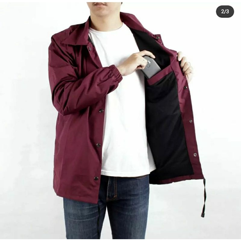 JAKET COACH WINDBREAKER TASLAN WATERPROOF PRIA DAN WANITA POLOS PREMIUM-7