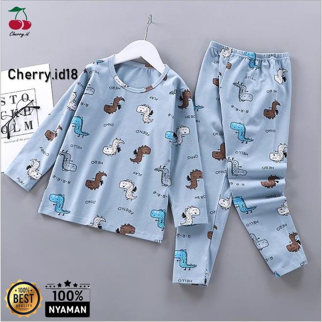 Cherry COD Setelan Baju Tidur Anak Lengan Panjang / Piyama Anak Lengan Panjang PY42