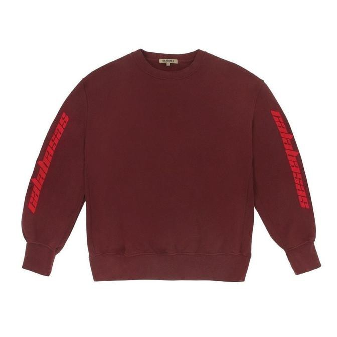 BARANG MURAH YEEZY SEASON 4 CALABASAS BOXY CREWNECK RED FREE ONGKIR..
