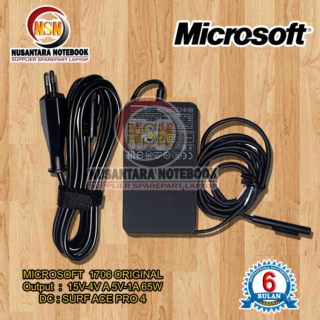 Adaptor Charger Original 15V - 4A 65W For Microsoft Surface Pro 4