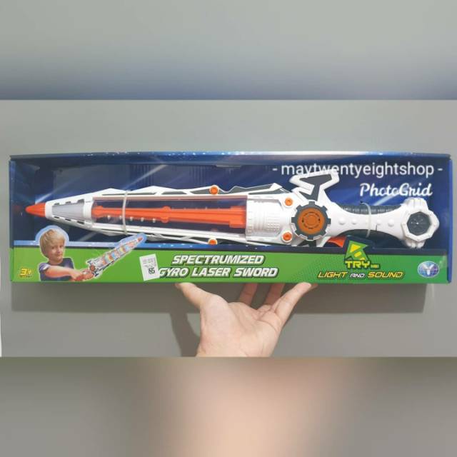 Toys Kingdom Cruzer Spectrumized Gyro Laser Sword Light Sound / Mainan Pedang Laser Warrior