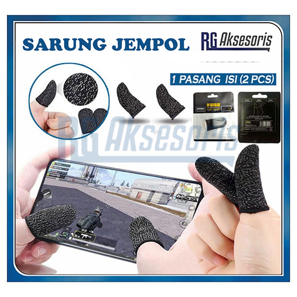 RGAKSESORIS SARUNG JEMPOL Jari Isi 2Pcs 1 Pasang Anti Basah For Game mobile Jari gamer Finger Cots