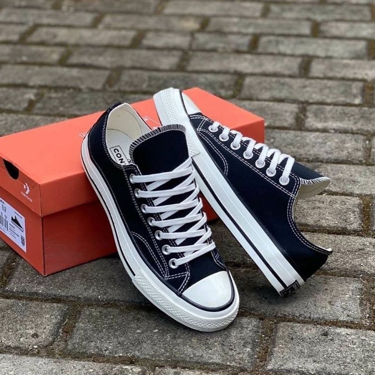 (BISA COD) SEPATU CONVERSE 70s LOW BLACKWHITE PREMIUM
