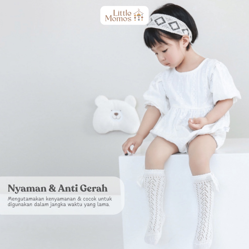 Little Momos Kaos Kaki Panjang Anak Bayi Pita 0-1 Tahun / Kaos Kaki Lace Anak Bayi