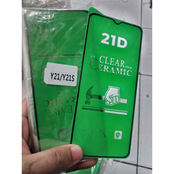 TEMPER GLAS ANTI GORES TG CERAMIC ANTI PECAH VIVO Y21 / Y21S FULL LAYAR