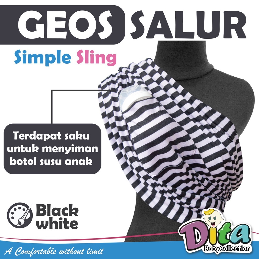 Gendongan geos dita salur kantong geos salur /geos salur murah geos grosir /gendongan kaos