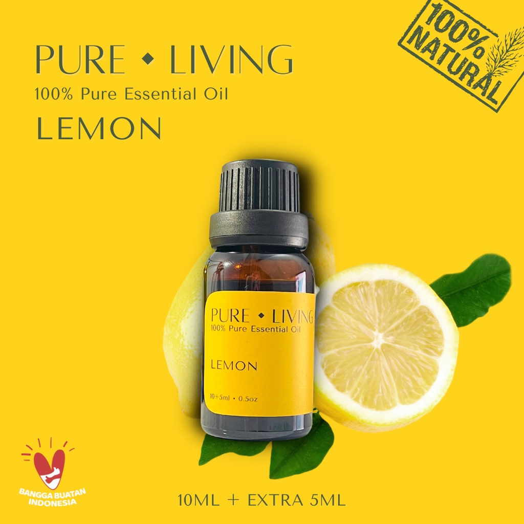 Lemon - 100% Pure Essential Oil 15ml | Ramadan Kareem Edition | Aromatherapy Oil 15ml | Pewangi Ruangan | Oil Aromaterapi Diffuser Oil Burner | Minyak Atsiri | Birthday Gift Ideas | Minyak Esensial | Room Fragrance Perfume | Pengharum Ruangan