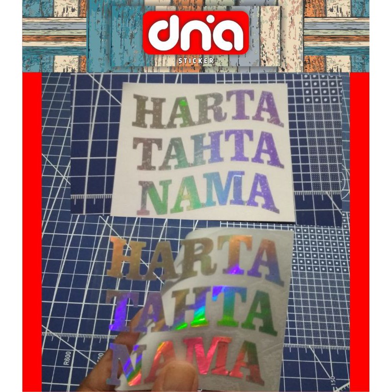 

cutting sticker HARTA TAHTA custom nama