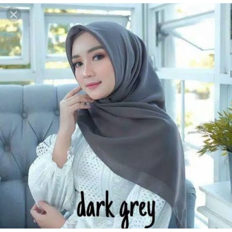 Hijab segi empat paris premium polos by : catlyn carla-Abu tua