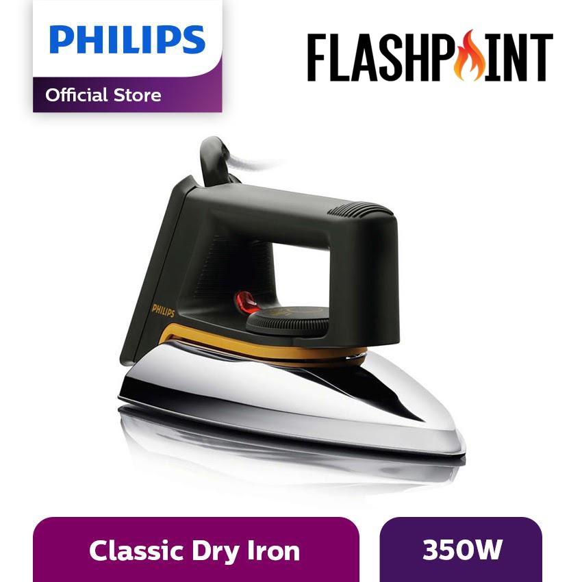 (BISA COD) PHILIPS SETRIKA KERING DRY IRON HD1172 1172 CLASSIC 350W HITAM CLASSIC STRIKA SETERIKA