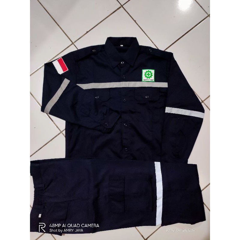 BAJU &amp; CELANA WEARPACK SAFETY/PROYEK/KERJA + BED K3 +BENDERA (AMRY JAYA SURABAYA)