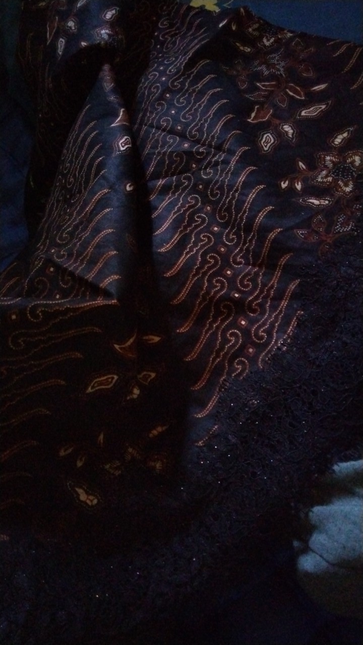 Atasna Batik Wanita Modern Batik Cassual Atasanbatik Batik Lace Mewah Batik Batwing(hitam)