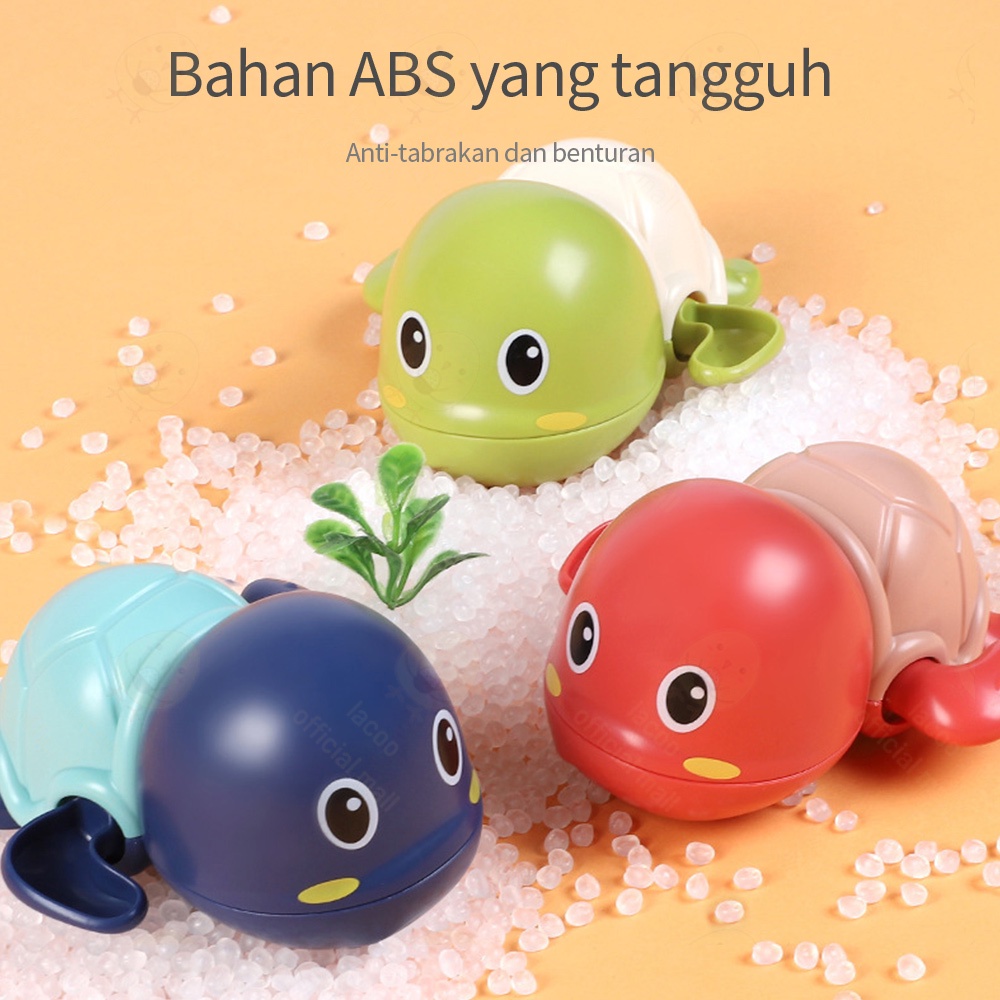 Poney Mainan mandi bayi anak bentuk penyu Baby bath toys Mainan renang jarum jam
