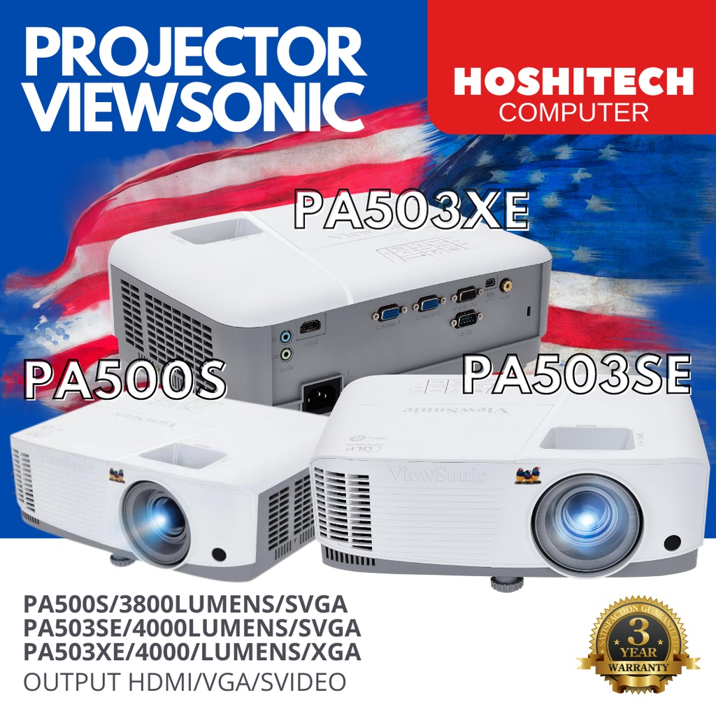 PROYEKTOR VIEWSONIC PA500S PA503XE PA503SE BUSINES PROJECTOR 4000 LUMENS RESMI 3TH