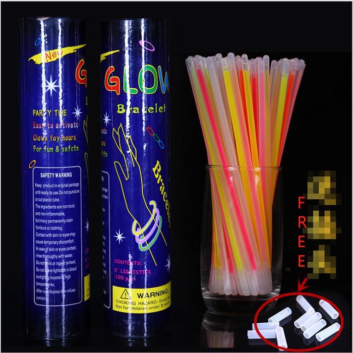 1 Tabung isi 50 Glow Stick Fosfor Light Warna Warni Glowstick Terang