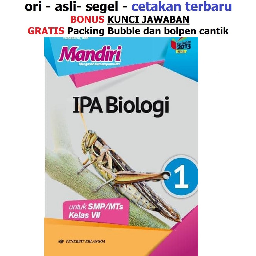 Buku Mandiri Ipa Biologi Smp Jilid 1 Kelas 7 Vii K13 Soal Jawaban Shopee Indonesia