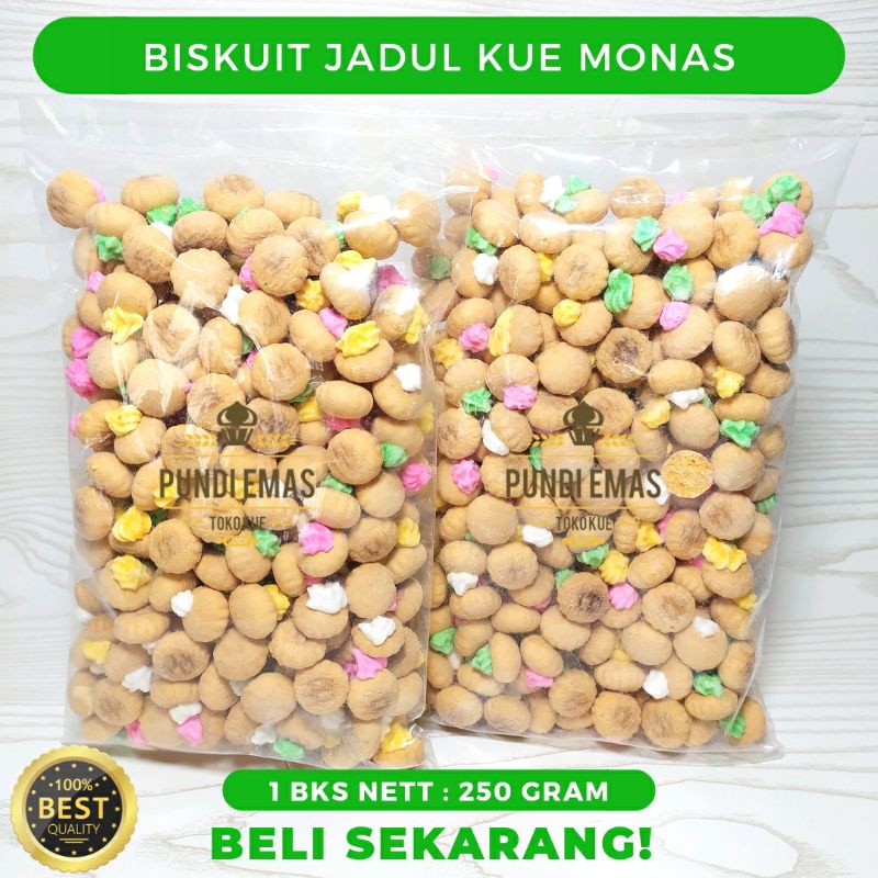 Kue Kancing / Biskuit Jadul / Kue Monas / Kembang Gula / Biskuit Warna Warni Isi 250 Gram / Gem Rose Kiloan / Gembros