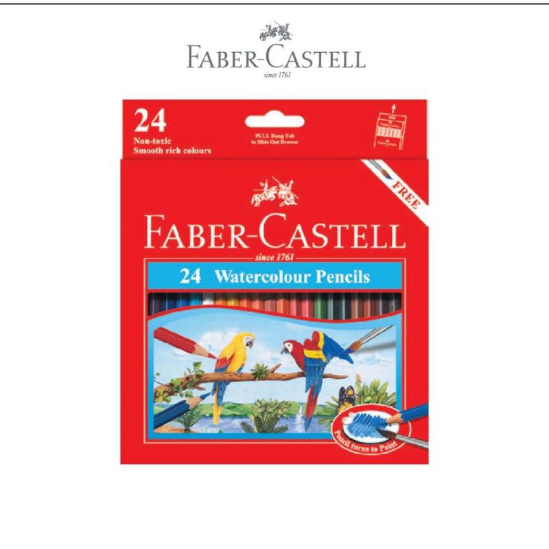 

watercolour 24 panjang pensil cat air faber castell