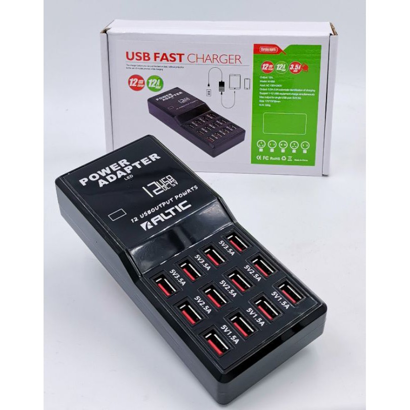 Adaptor charger 12 port usb ios android universal 5Volt 12A