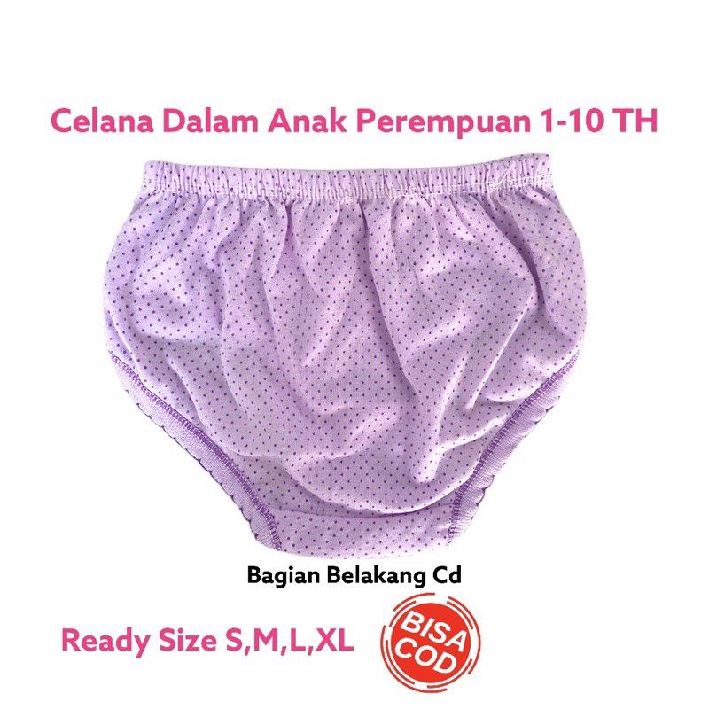 3 Pcs Celana Dalam Anank Perempuan - Celana Dalam Anak Motif Polkadot