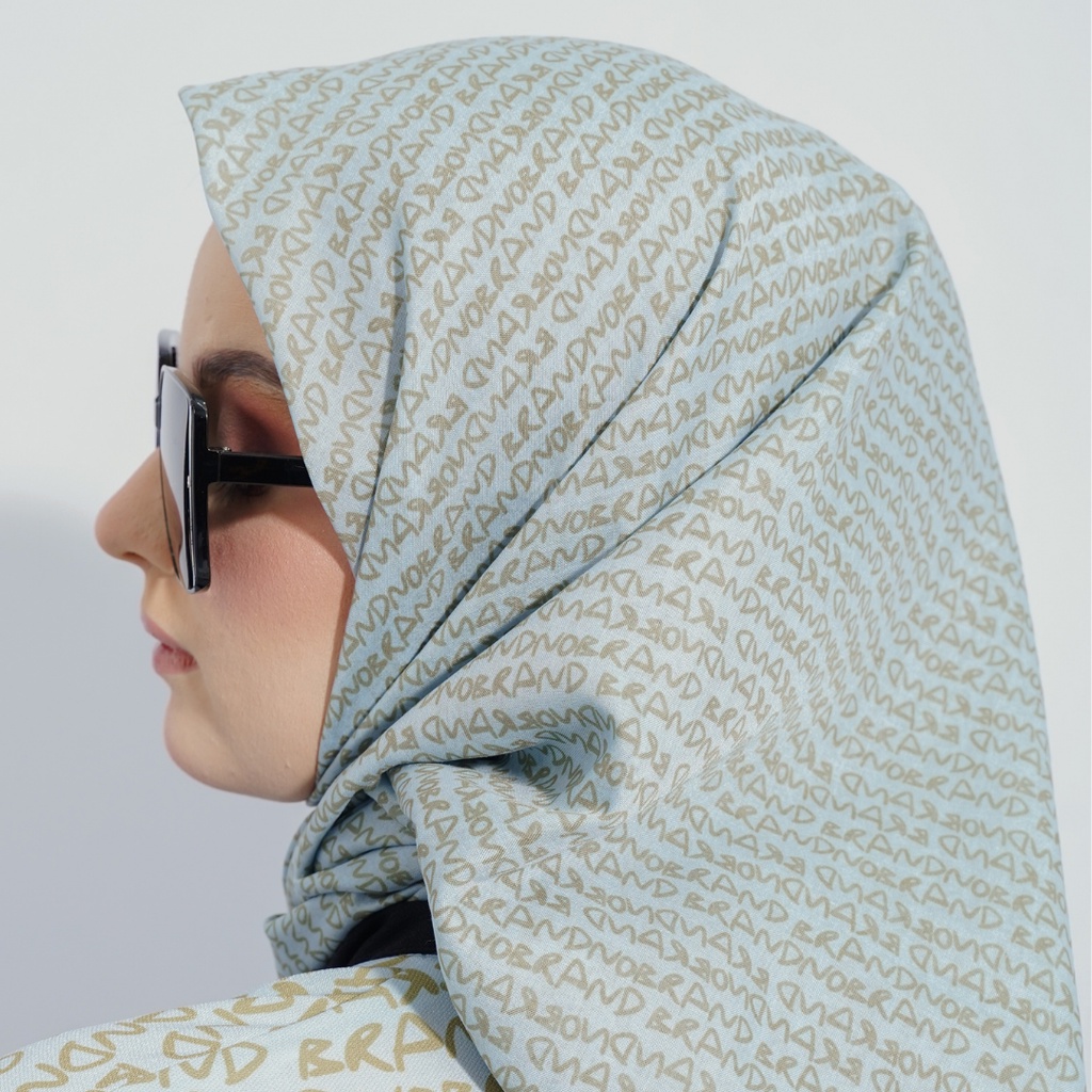 Brand No Brand Flint Monogram Scraf (Spesial Runway)-blue