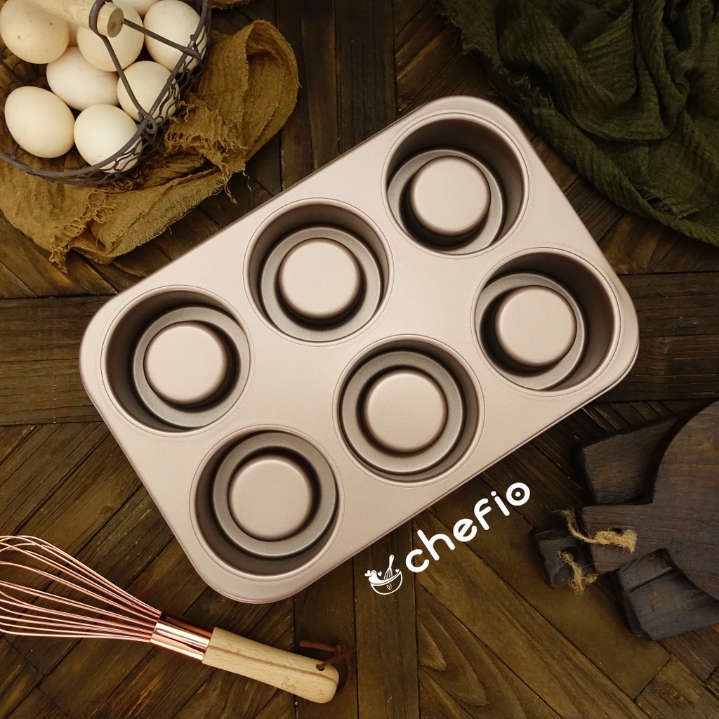 Chefio Loyang Bowl Maker Cupcake Muffin 6 Cup / Loyang Mangkuk Premium