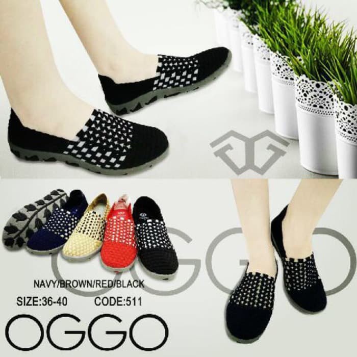 OGGO FLAT 511 ORIGINAL Sepatu Rajut Anyaman Wanita