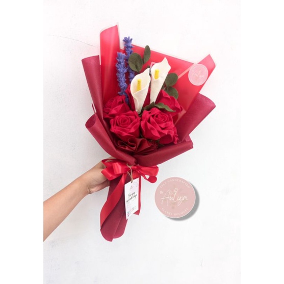 Buket Mawar Merah/Buket Mawar flanel/Bouquet Mawar