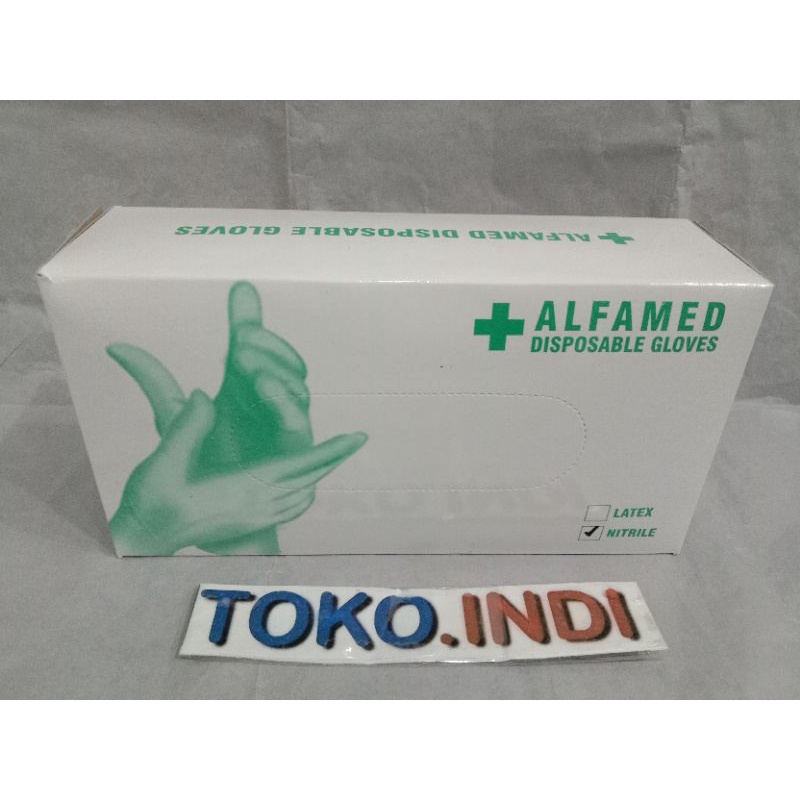 Sarung Tangan Nitrile isi 100 Alfamed / Sarung Tangan Nitrile / Disposable Gloves