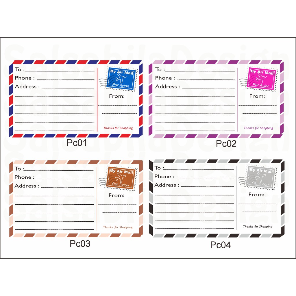 

Stiker Pengiriman stiker olshop air mail amplop