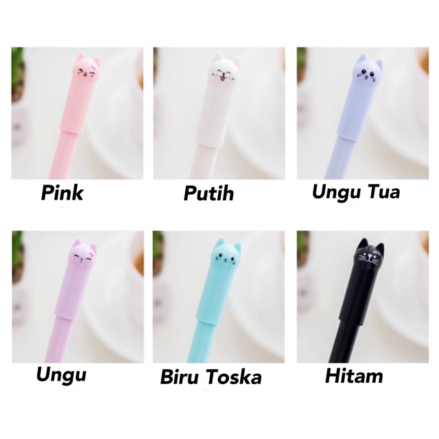 ☀ INDOLAND ☀ PULPEN MOTIF KUCING LUCU MURAH - PENA KUCING BARU - PENA KARAKTER KUCING IMPORT R207 R340