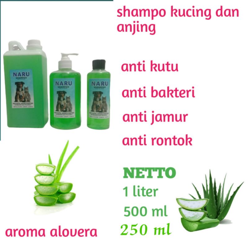 SHAMPO KUCING DAN ANJING ANTI KUTU, BAKTERI,JAMUR &amp; RONTOK NETTO 1 LITER,500 ML,250 ML