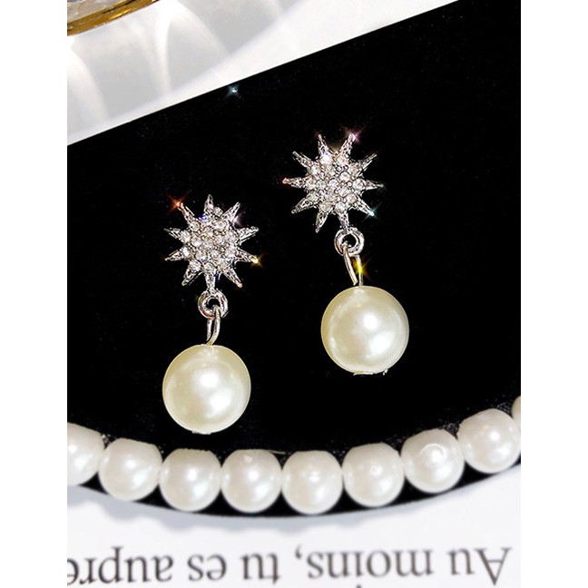 LRC Anting Tusuk Elegant Color Star&amp;pearls Decorated