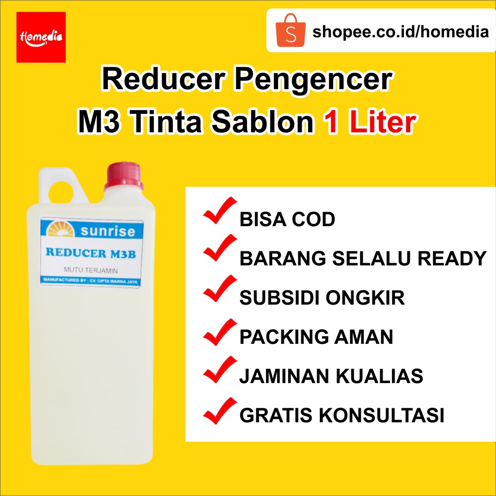 

Reducer M3 Reduser M3 Pengencer M3 Tinta Sablon 1 Liter
