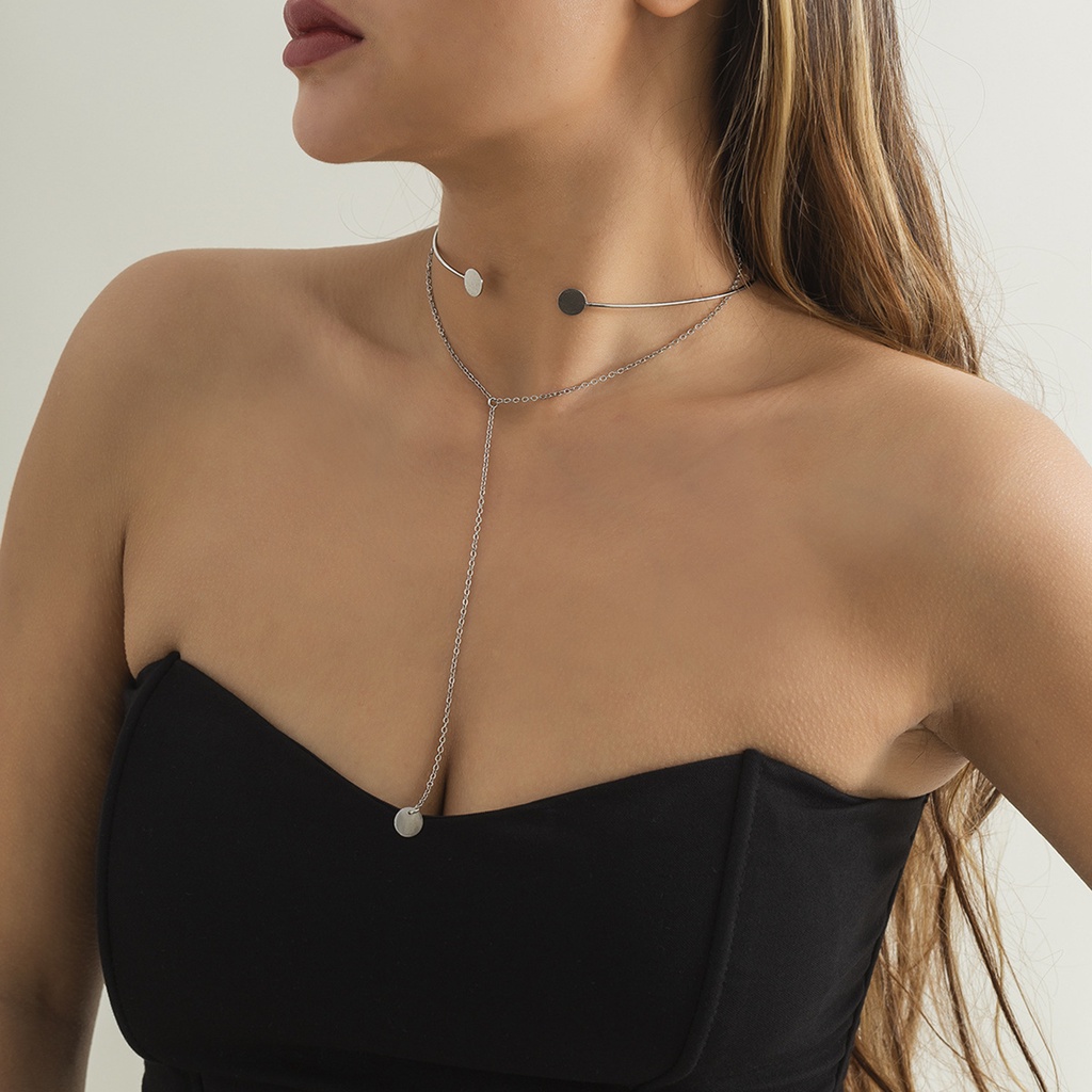 Hu Hu Hu Hu Hu Alat Bantu Pasang Kacamata♡ 2pcs / Set Kalung Choker Rantai Klavikula Rumbai Panjang Dapat Disesuaikan Untuk Hadiah