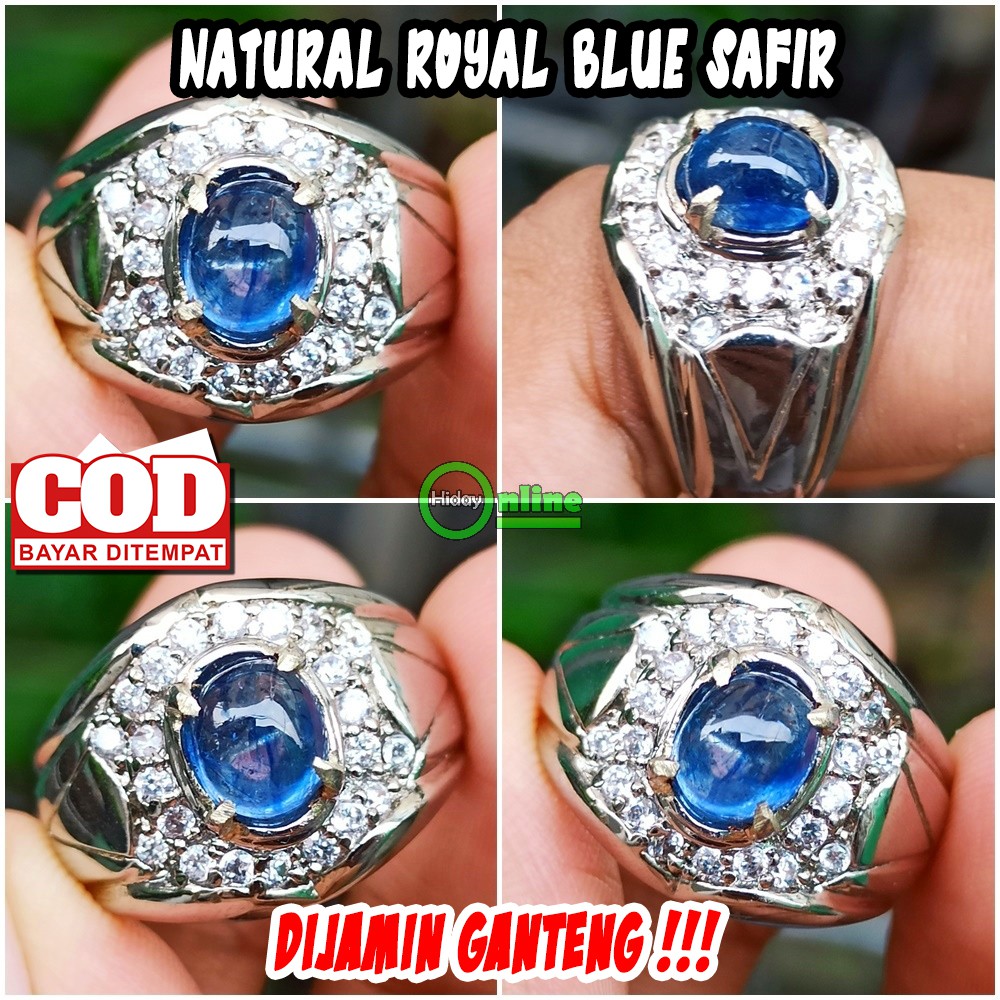 CINCIN NATURAL ROYAL BLUE SAFIR OVAL CABOCHON