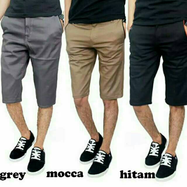 Celana Chino Pendek Pria Keren Casual Shorts Pants Bahan Karet Melar Cinos Zaraman Pendek