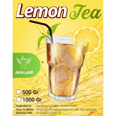 

Javaland Bubuk Minuman Rasa Lemon Tea / Teh Lemon 1Kg - Regular Plain | Es Teh | Bubble Powder Drink Boba