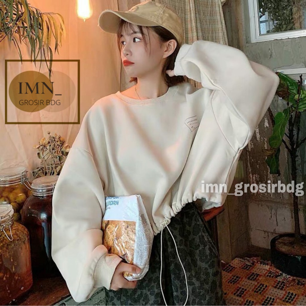 ALFABETH CROPED SWEATER - SWEATER CROP WANITA - SWEATER OBLONG