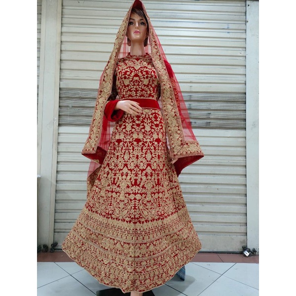 lehengga India lengga India baju India baju muslim baju pernikahan sari lengga Jodha lengan panjang