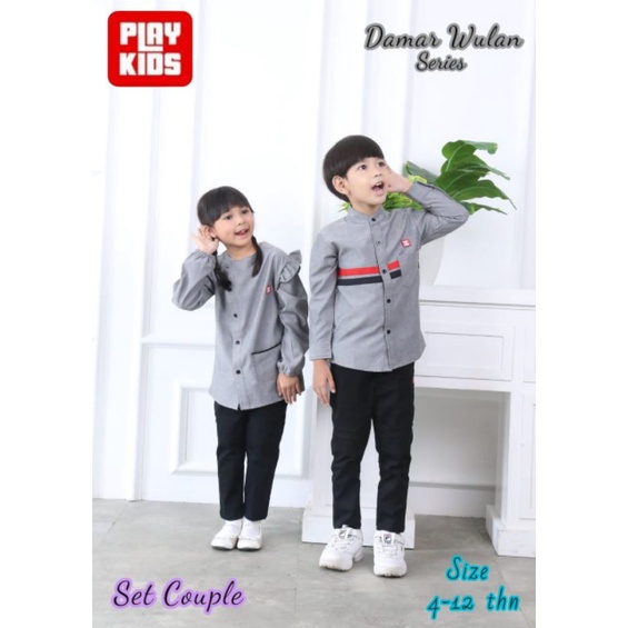 READY Setelan kemeja Couple Damar Wulan Series by Playkids SIZE 4 -12 T*-3