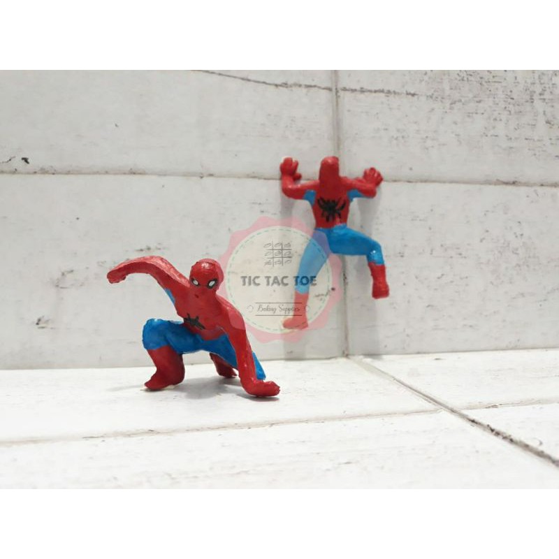 Hiasan Kue Tart Spiderman Merayap Mainan Spiderman isi 2pc