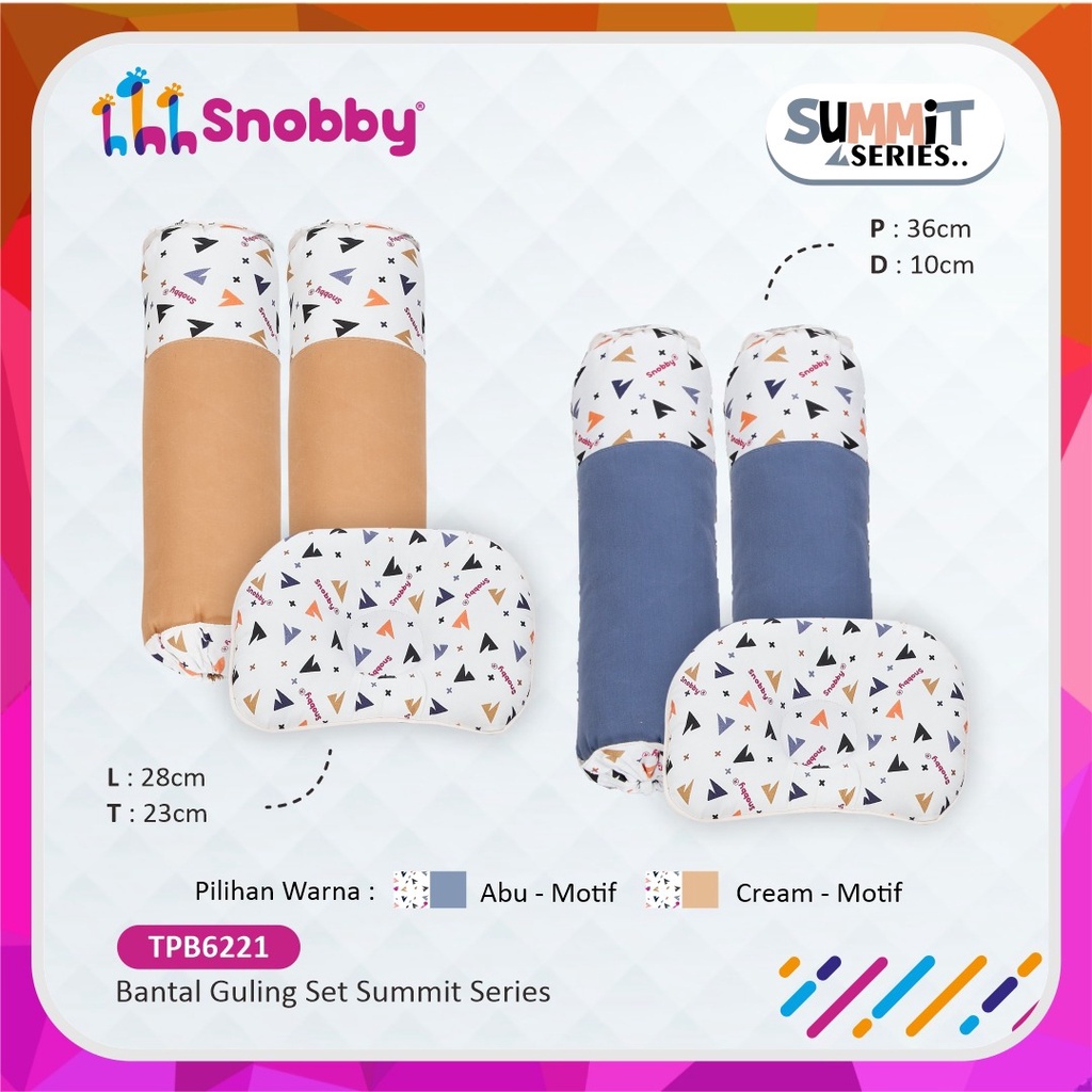 Snobby Bantal Guling Bayi Set Summit Series Bahan Halus Tidak Berbulu - TPB 6221