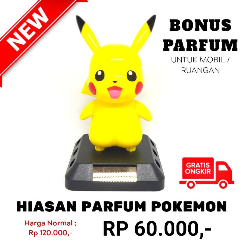 Hiasan Dashboard mobil pajangan ruangan+ Bonus Parfum Pikacu pokemon